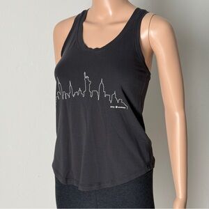 lululemon racerback tank with new york city skyline in black/white